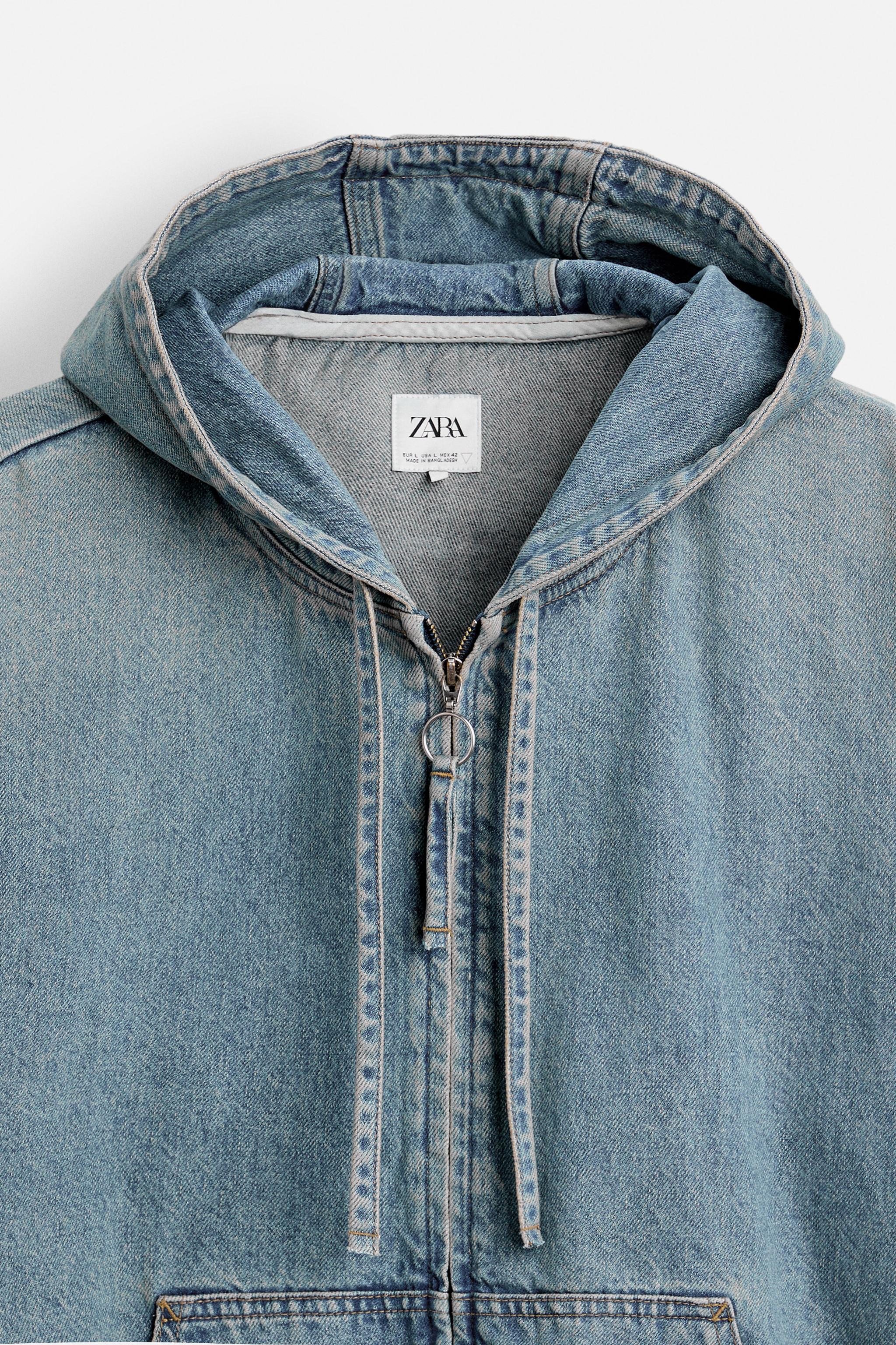 DENIM HOODED SWEATSHIRT Product Image