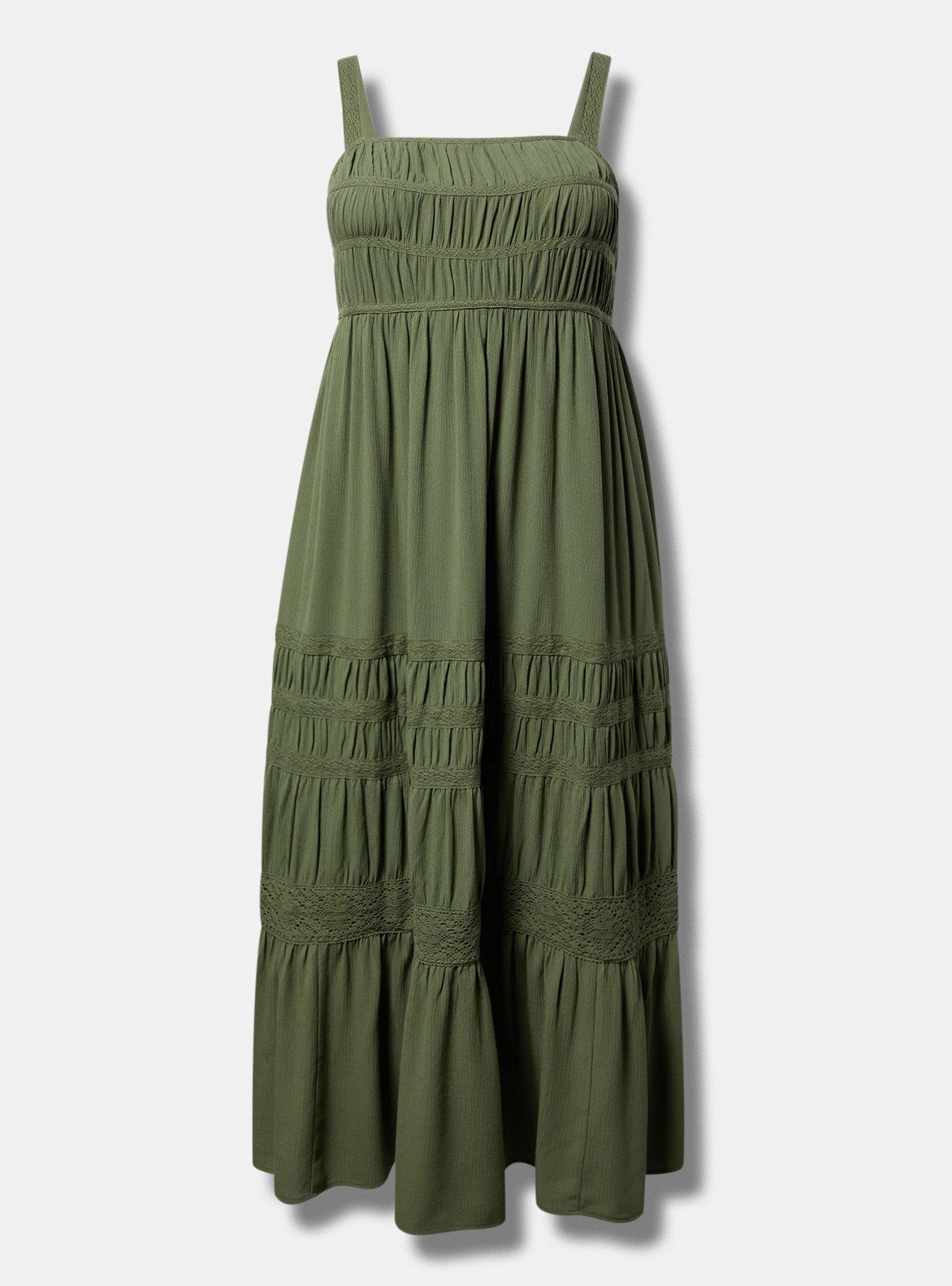 Square Neck Lace Inset Maxi Dress Product Image