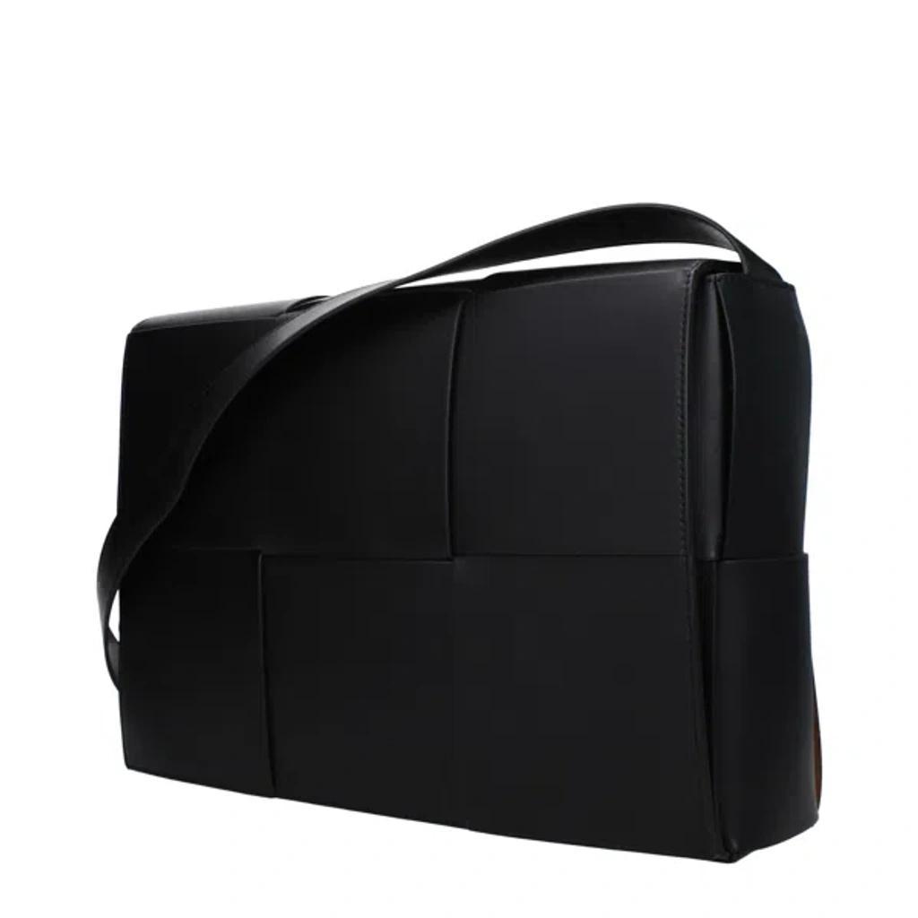 BOTTEGA VENETA Shoulder Bags Men Leather Black Product Image