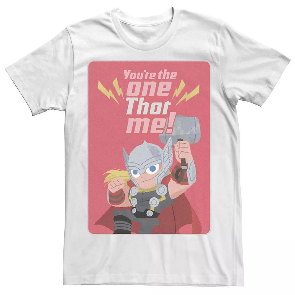 Men's Marvel Thor You're The One Thor Me Valentine Card Tee, Size: XXL, White Product Image