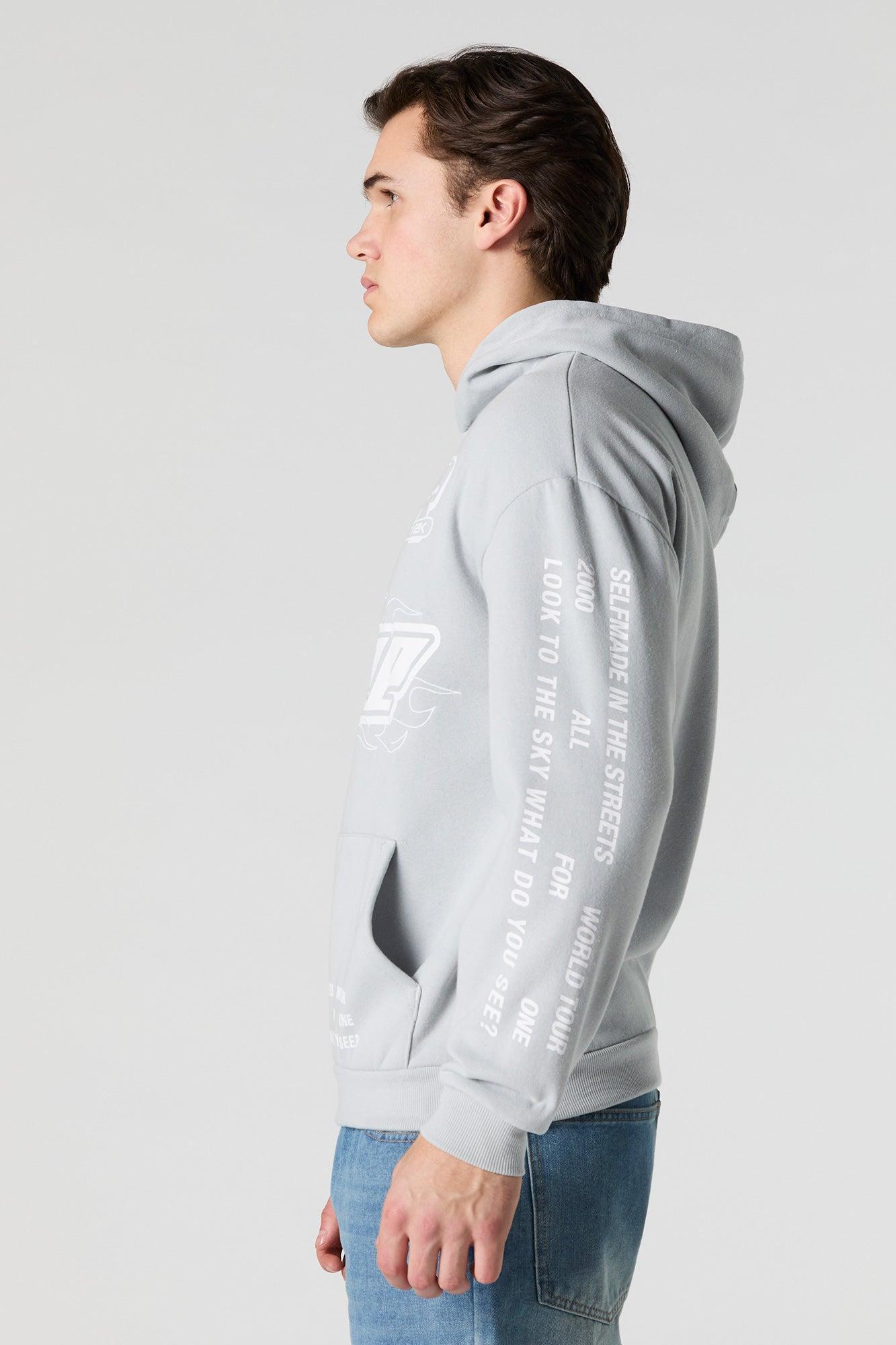 Racing Graphic Embroidered Fleece Hoodie Male Product Image