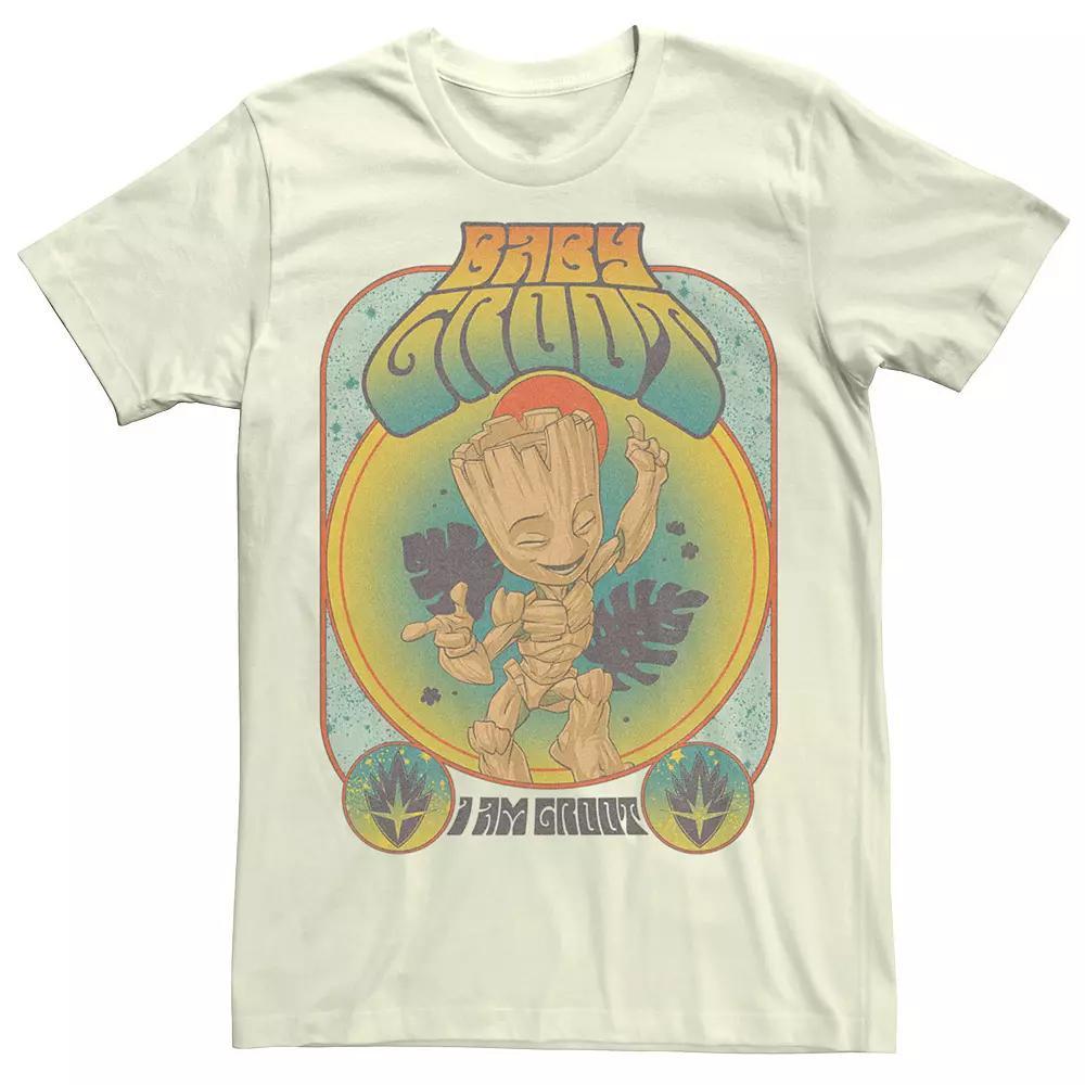 Men's Marvel Guardian Of The Galaxy Cute Groot Gig Retro Tee, Size: Medium, Natural Product Image