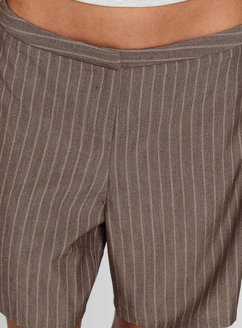Sarun Short Pinstripe Brown Product Image
