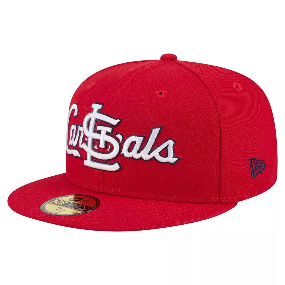 Men's New Era Red St. Louis Cardinals Overlap 59FIFTY Fitted Hat, Size: 7 3/4 Product Image