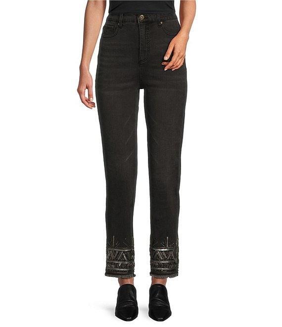 John Mark Stretch Embroidered Straight Ankle Jean Product Image