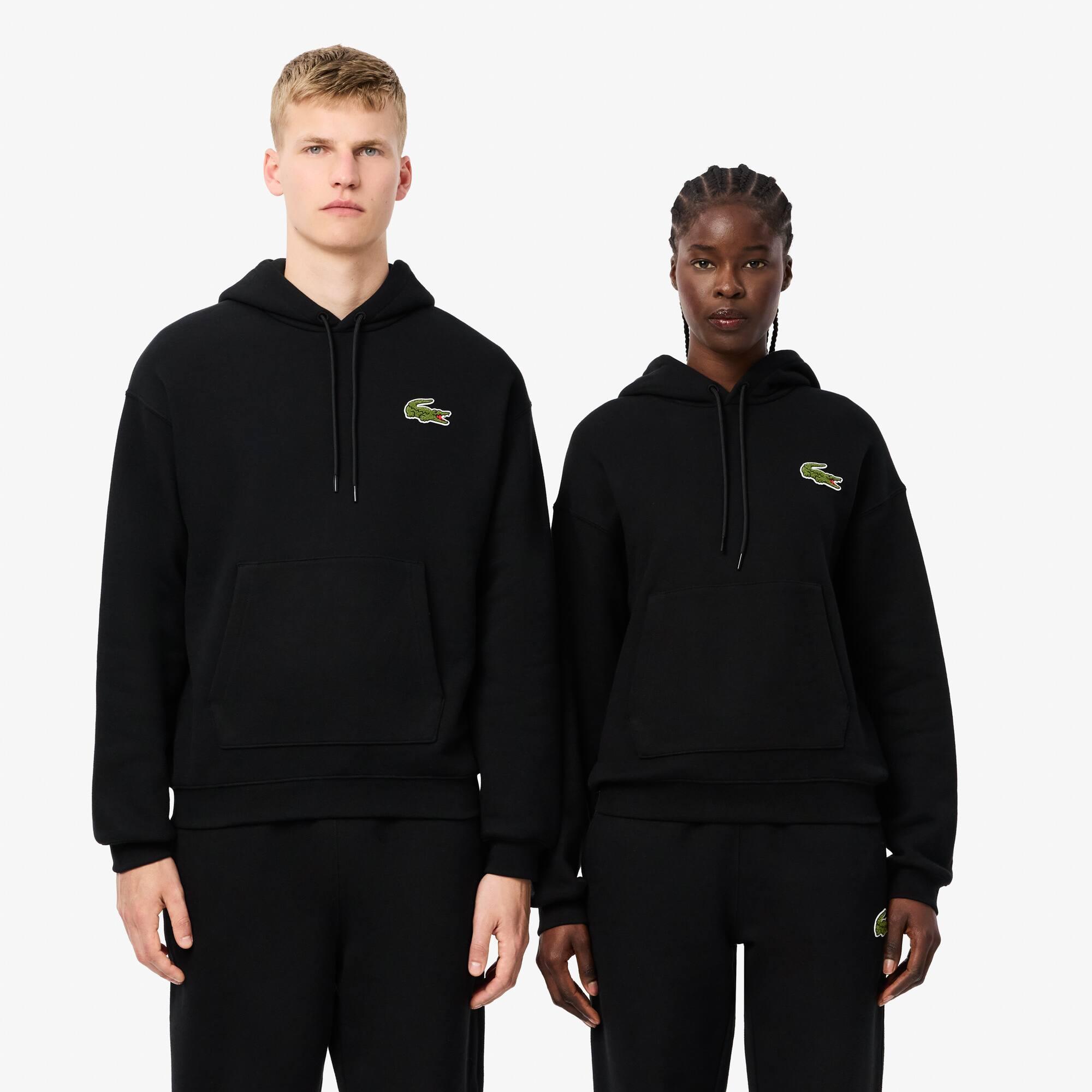 Unisex Loose Fit Badge Accent Hoodie Product Image