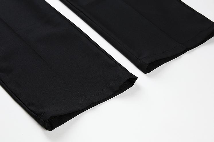 RT No. 3157 BLACK WIDE STRAIGHT PANTS Product Image
