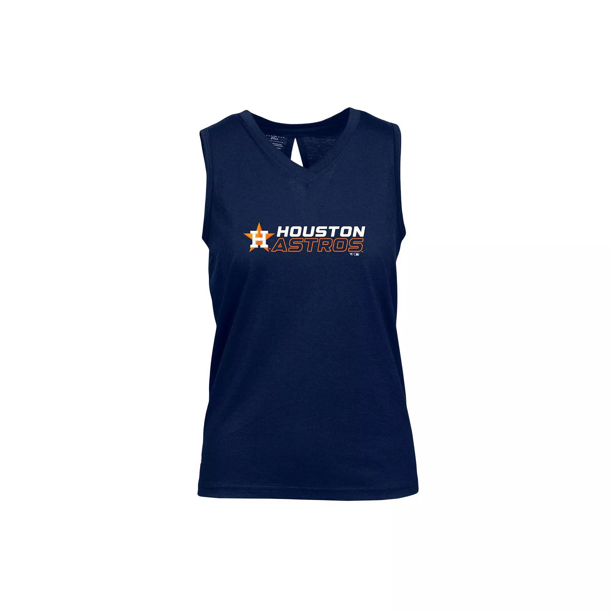 Women's Levelwear  Navy Houston Astros Paisley Chase V-Neck Tank Top, Size: Medium, Blue Product Image