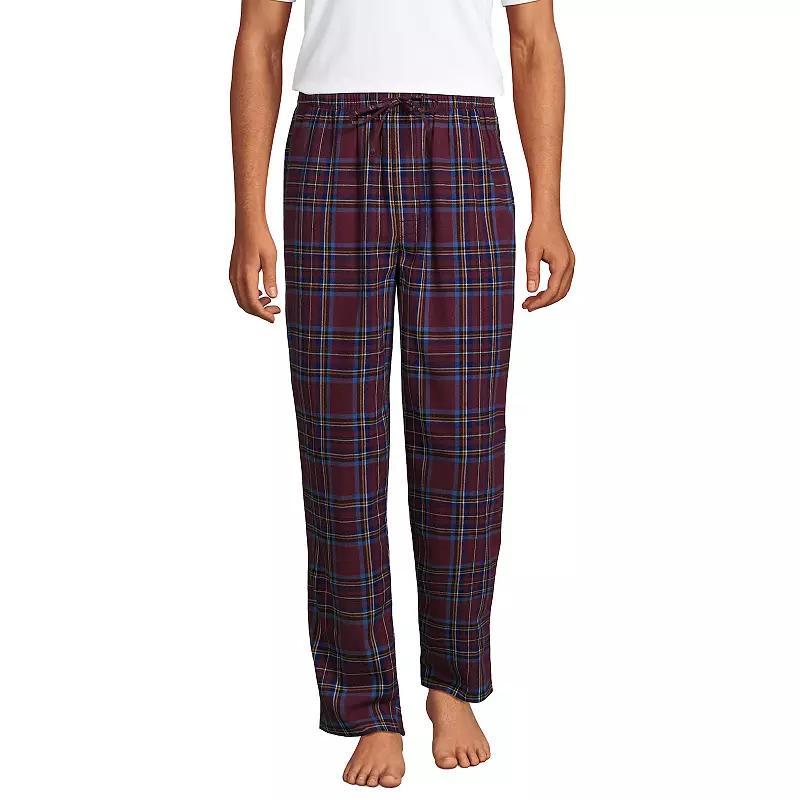 Men's Lands' End Flannel Pajama Sleep Pants, Size: Medium, Navy Green Plaid Product Image