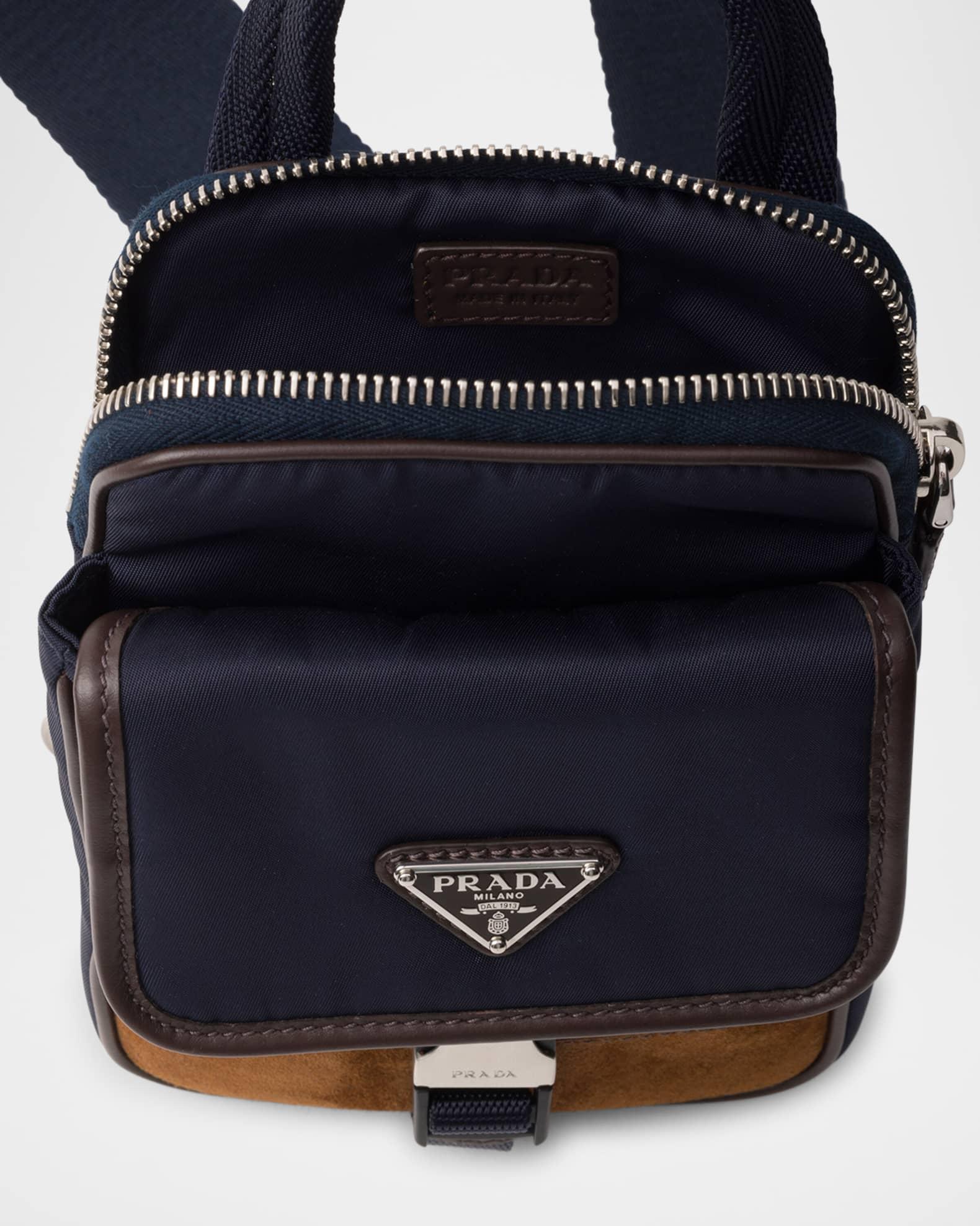 Men's Re-Nylon And Leather Crossbody Phone Holder Product Image