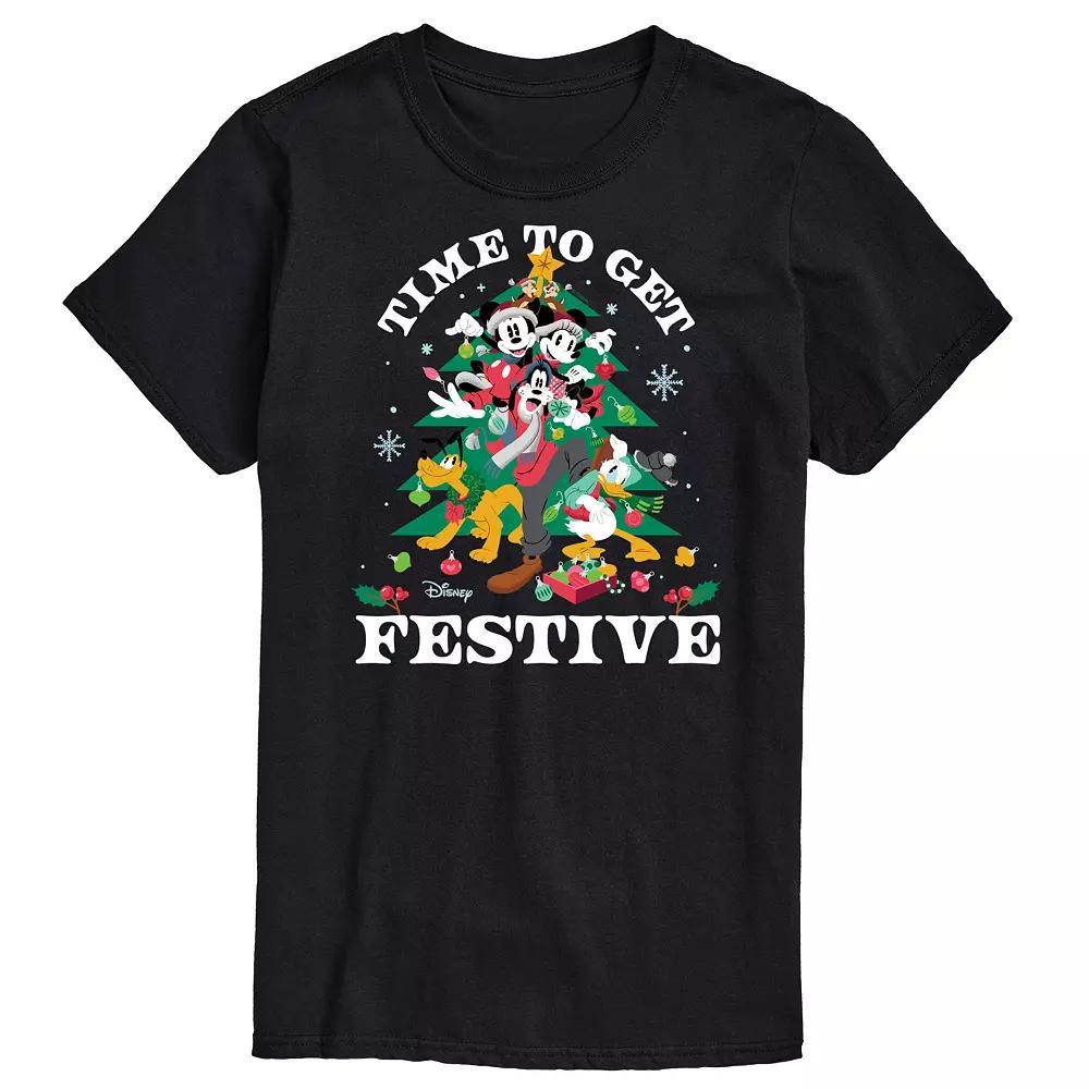 Disney Men's Time To Get Festive Tee, Size: XL, Black Product Image