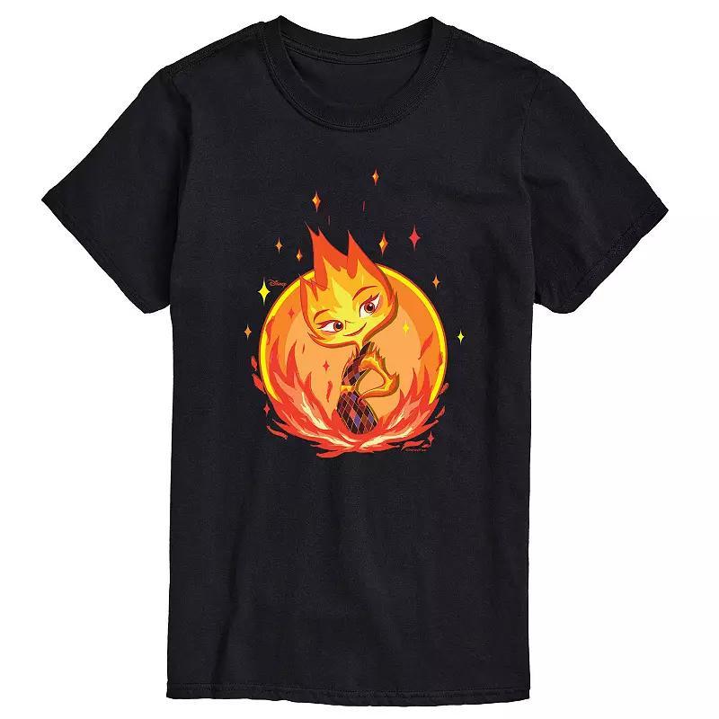 Disneys Elemental Big & Tall Ember Badge Graphic Tee, Mens Product Image