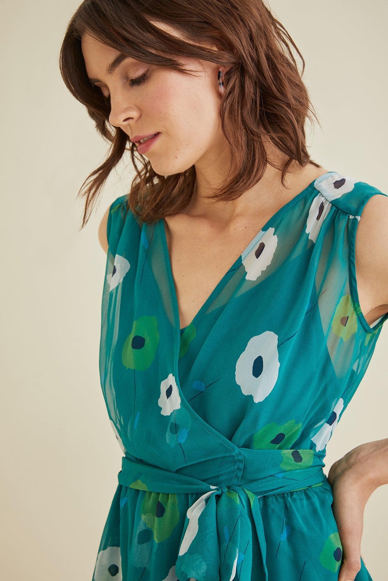Delta Wrap Dress - Marin Florals - ReAmour Product Image
