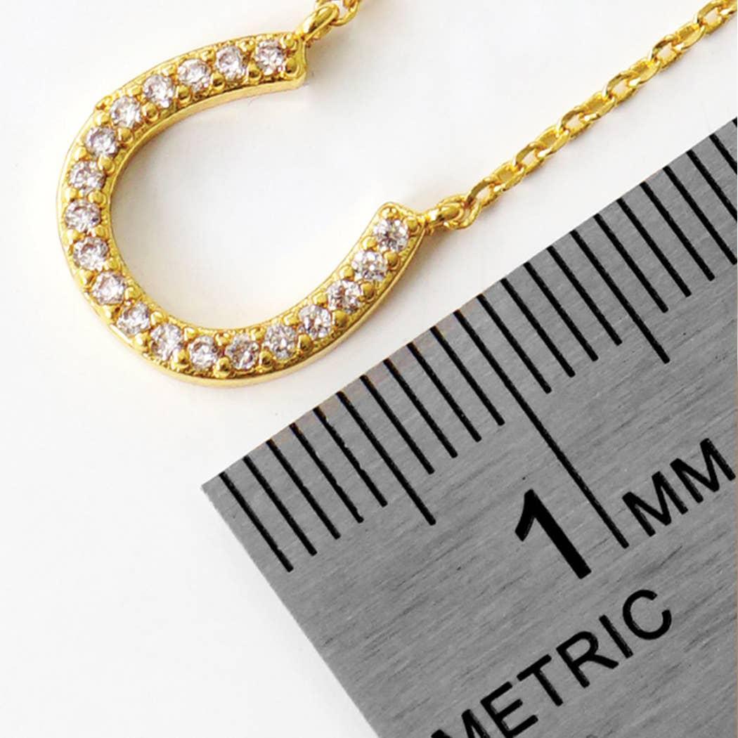 CZ Gold-Dipped Horseshoe Necklace Product Image