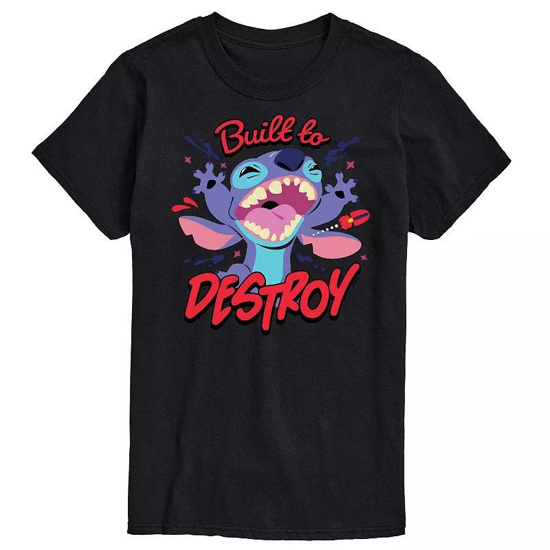 Disneys Lilo & Stitch Big & Tall Built To Destroy Graphic Tee, Mens Product Image