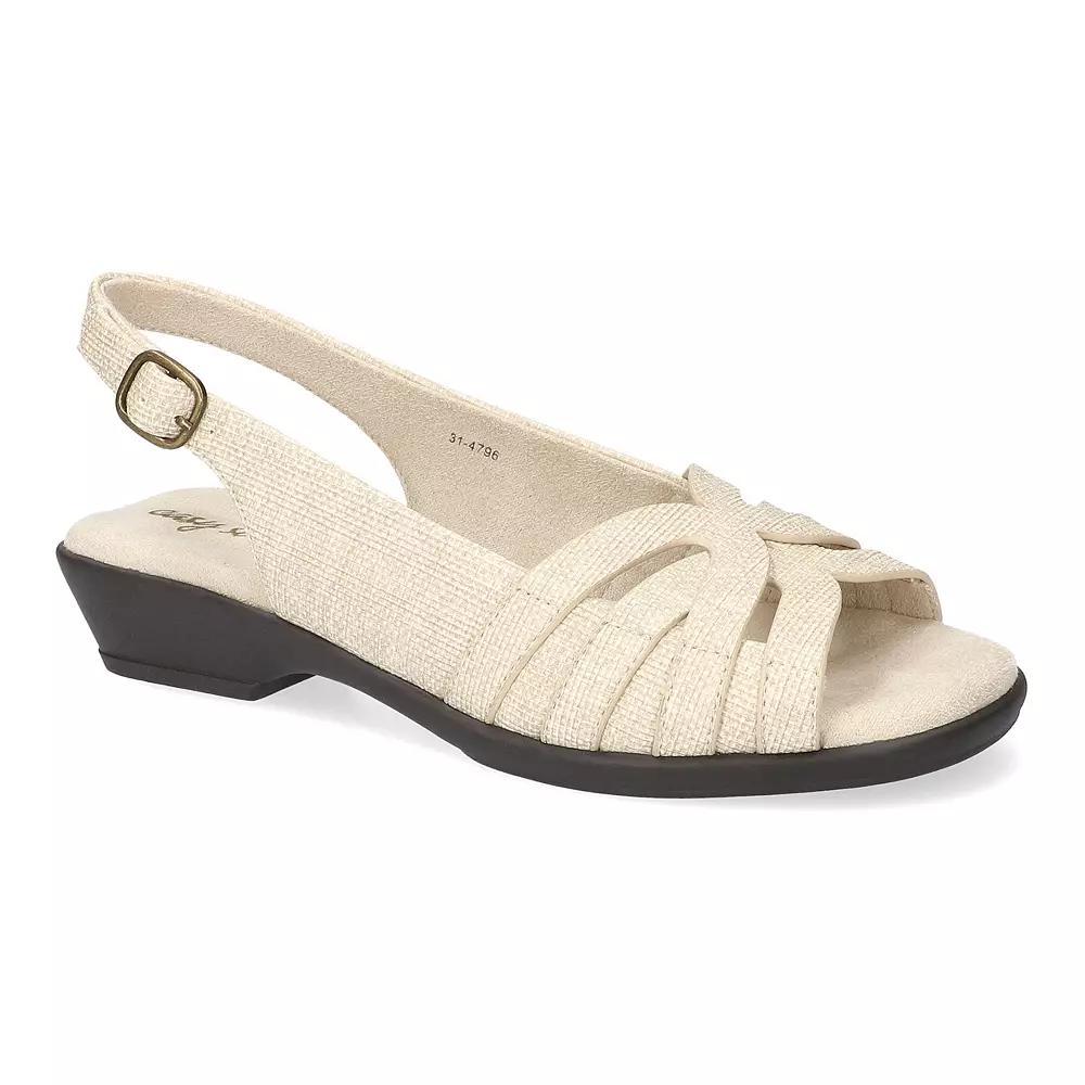 Easy Street Jovita Women's Comfort Slingback Sandals, Size: 8.5 Wide, Natural Linen Embossed Product Image