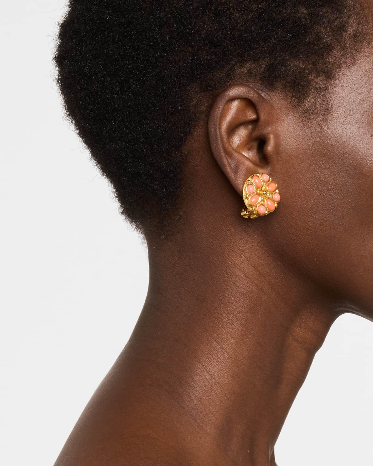 Resin Cabochon Button Clip-On Earrings Product Image