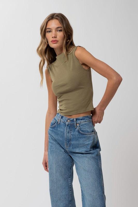 Mockneck Cropped Tanks Product Image