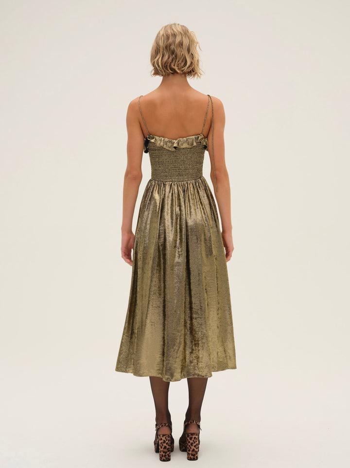 Bethany Midi Dress — Gold Product Image