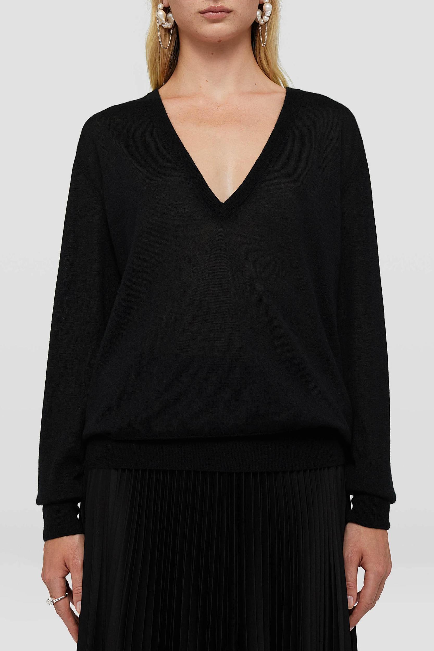 JIL SANDER V-neck Cashmere Top In Black Product Image