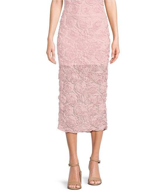Evolutionary Rosette Printed Mid Rise Coordinating Midi Skirt Product Image