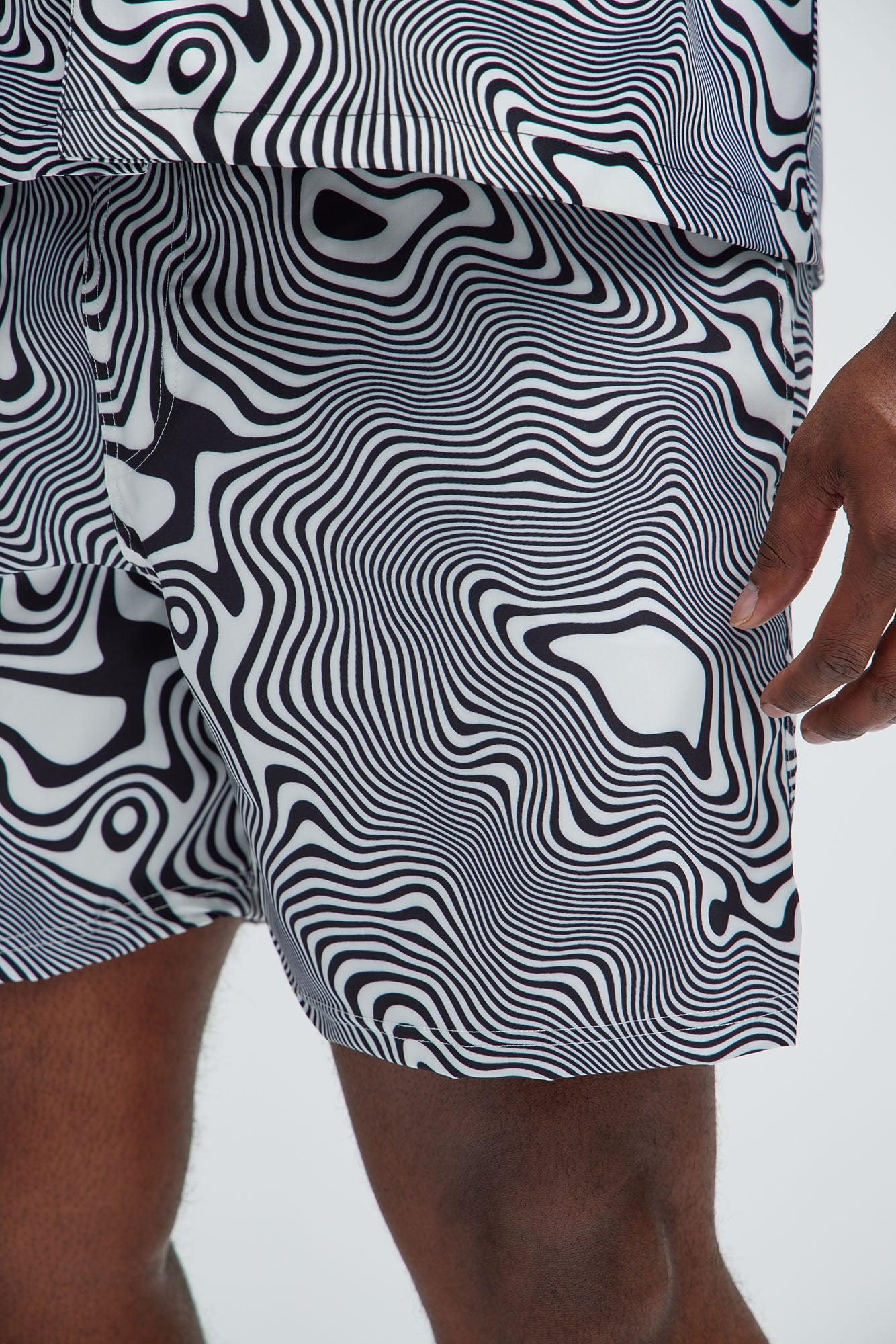 Your Trippy Swim Trunks - Black/White Product Image