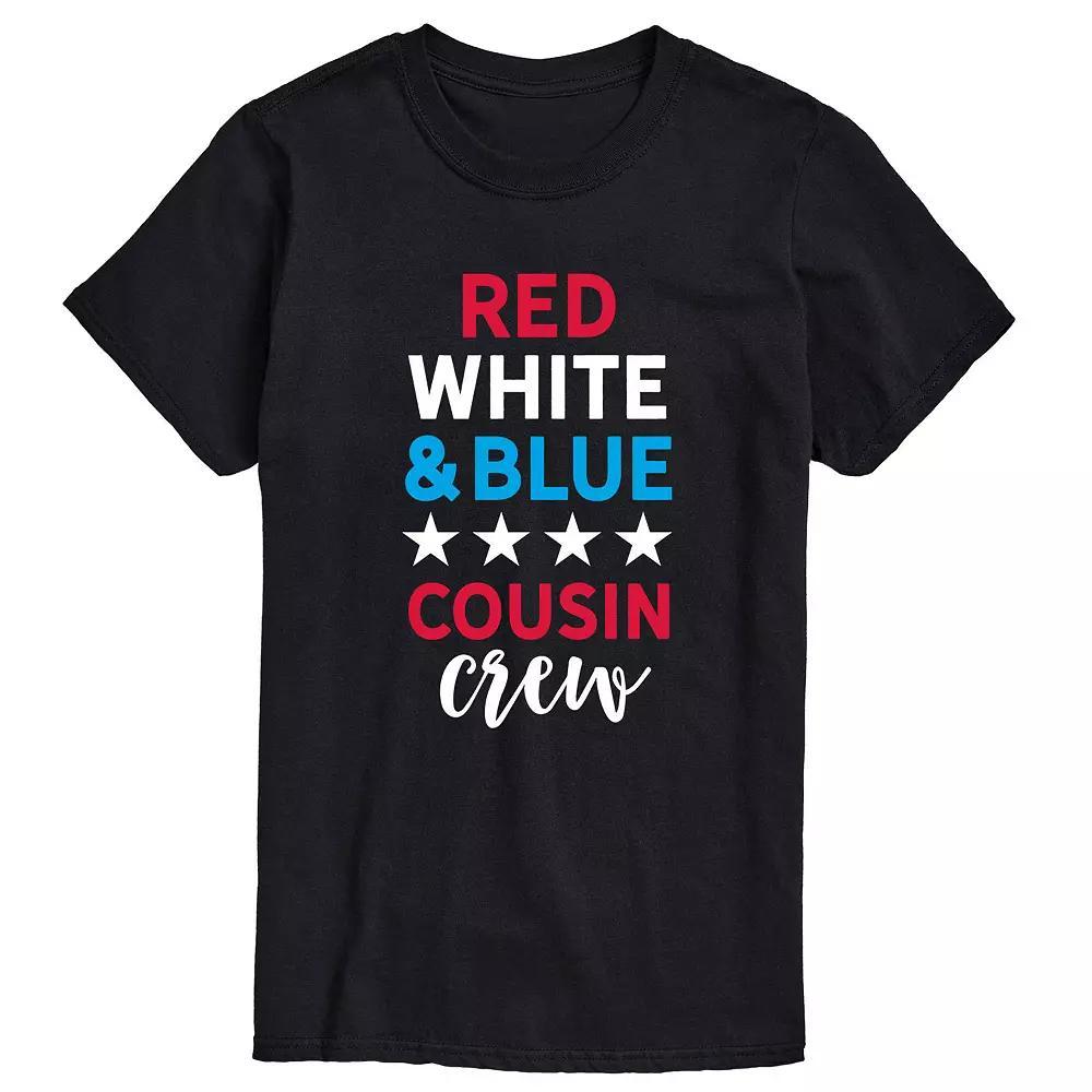 Mens Red White And Blue Cousin Crew Tee Product Image