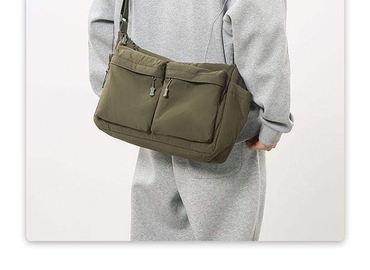 Plain Nylon Messenger Bag Product Image