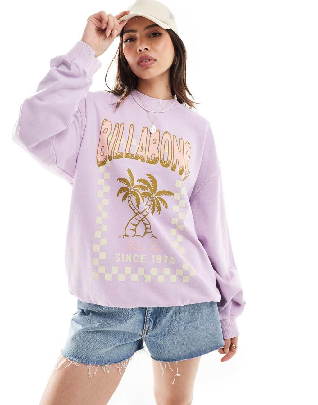 Billabong Ride In beach sweatshirt in purple Product Image