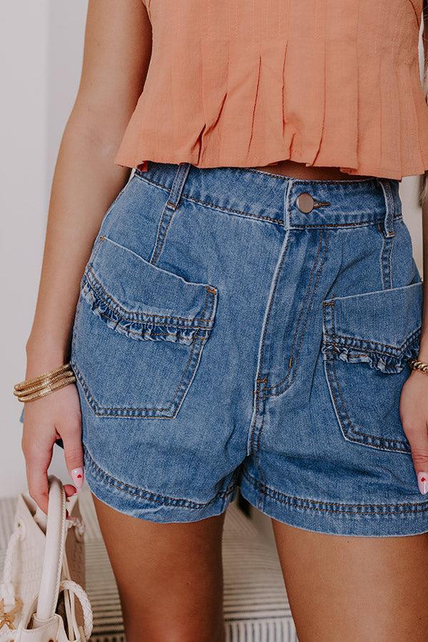 The Zoe High Waist Denim Shorts Product Image
