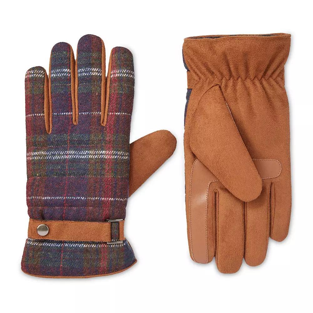 Men's isotoner Quilted Microsuede Water Resistant and Touchscreen Gloves, Size: Large, Navy Blue Product Image
