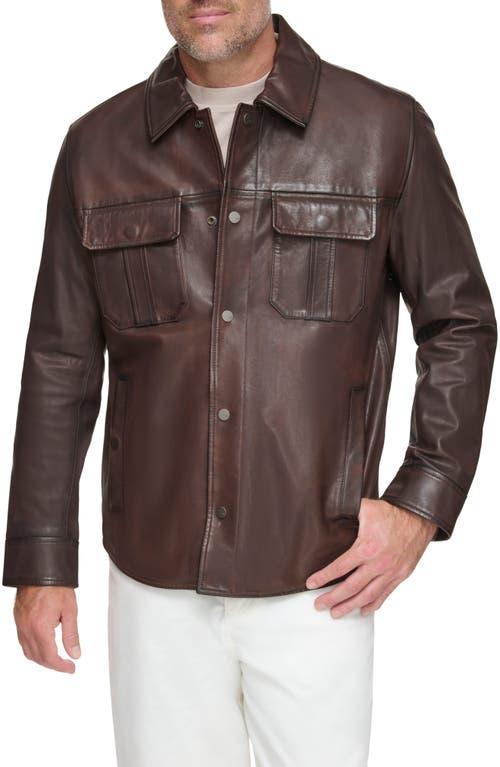 Andrew Marc Mogador Leather Shirt Jacket Product Image