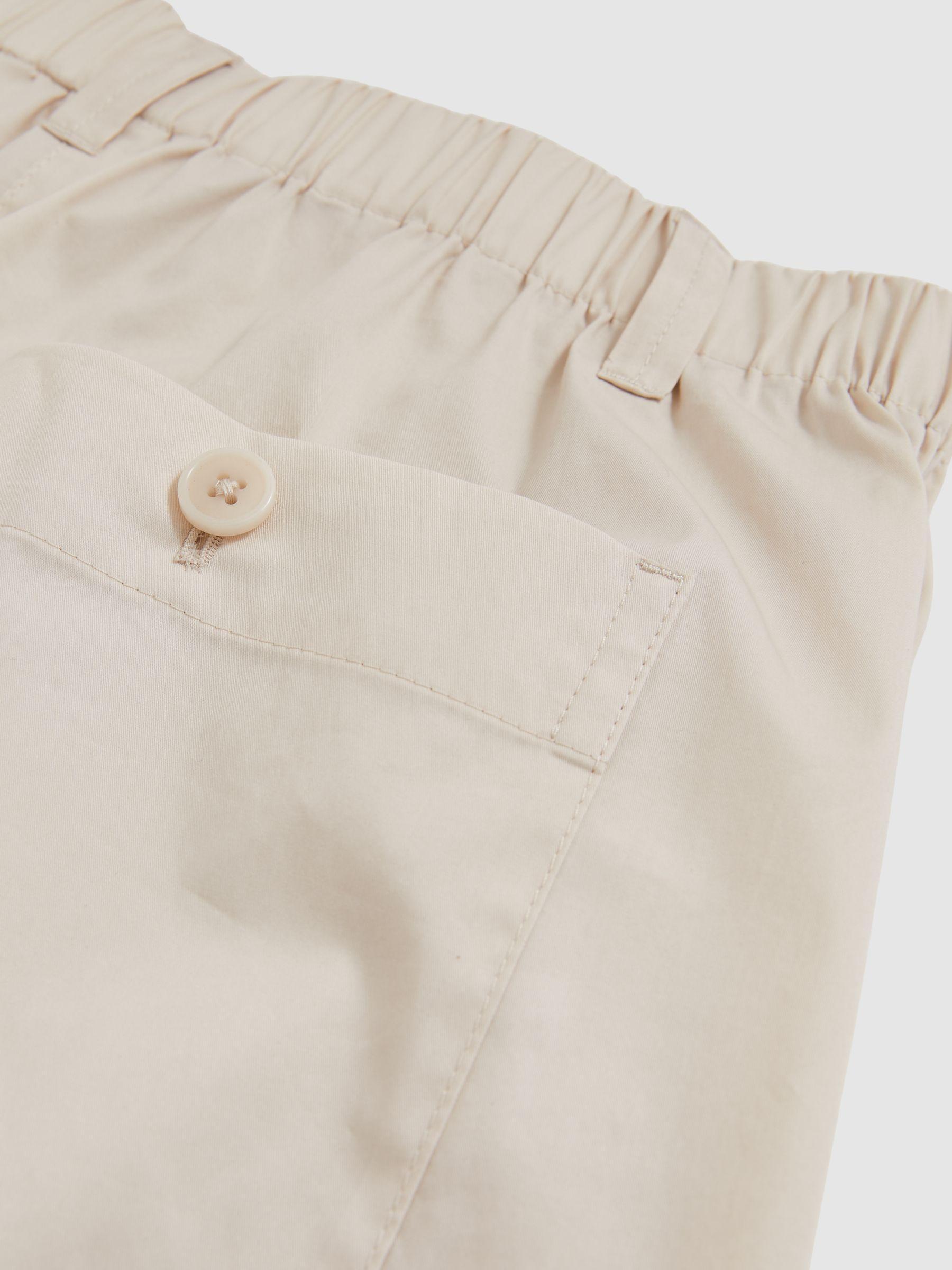 Cotton-Blend Straight-Leg Trousers in Stone Product Image