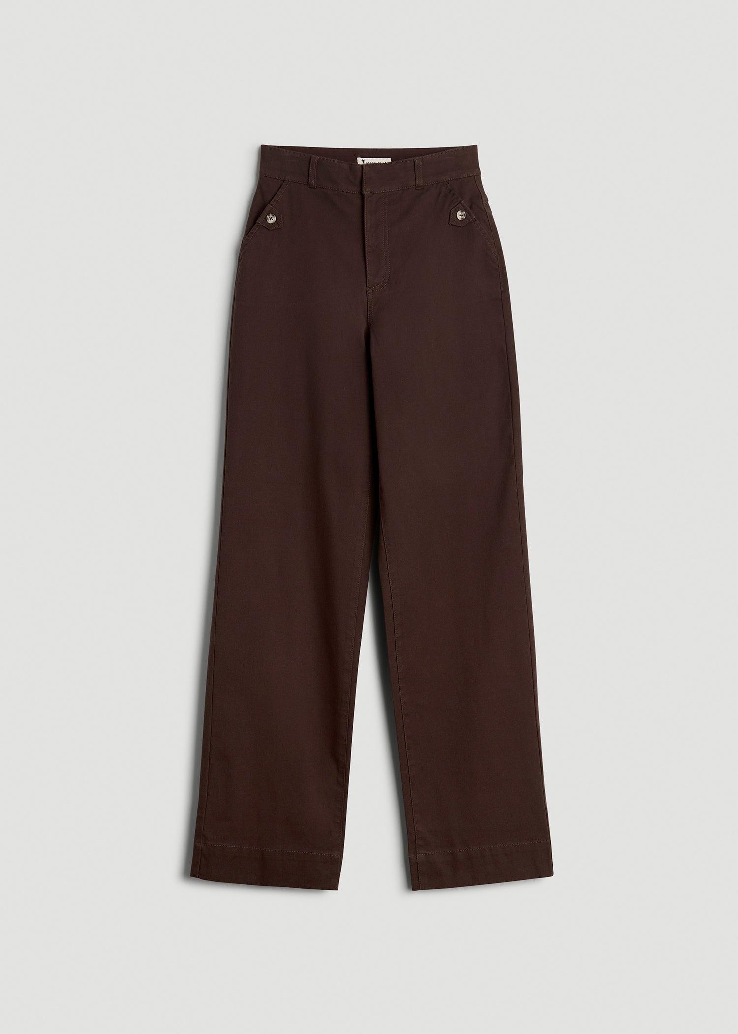 Stretch Twill Wide Leg Pant for Tall Women in Espresso Product Image