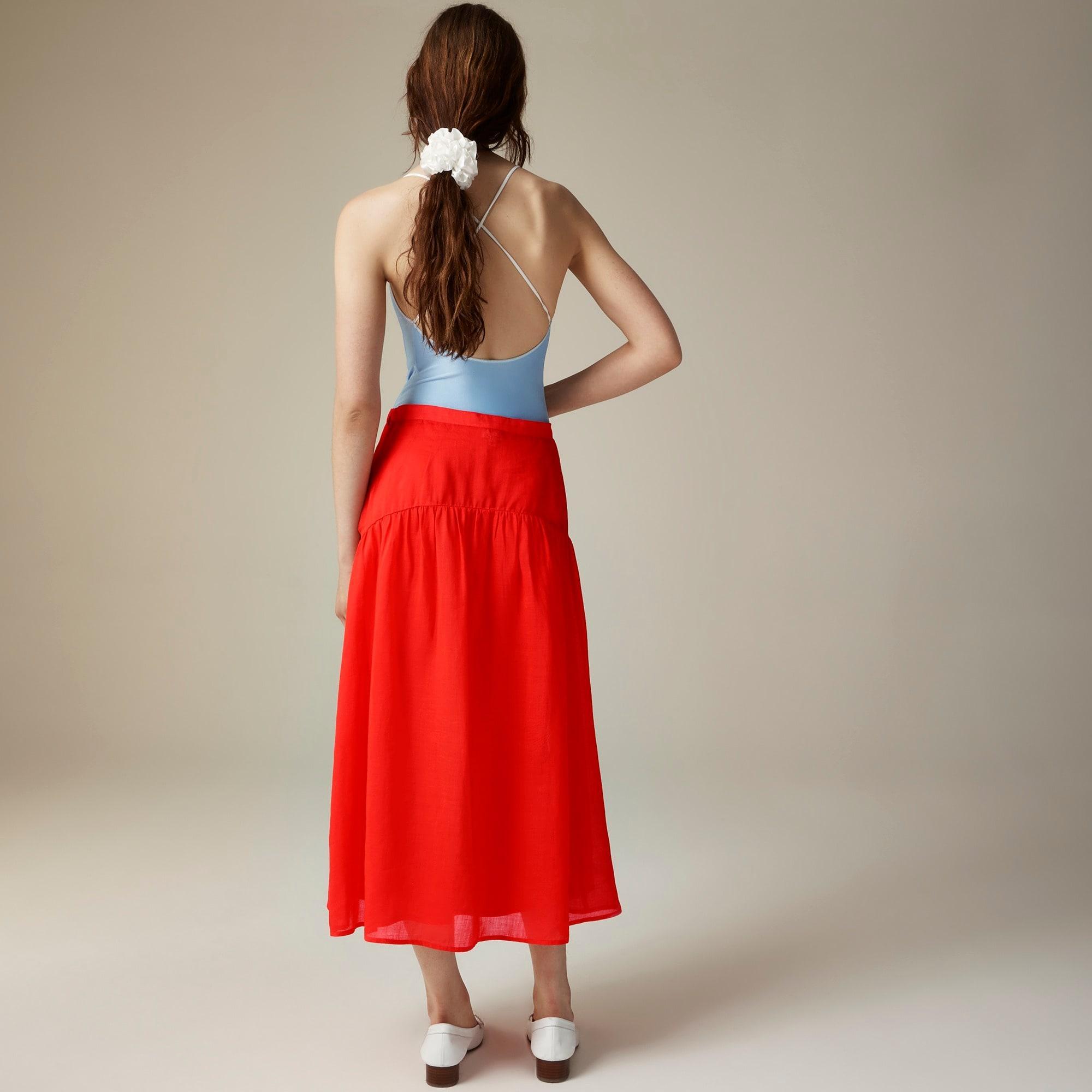 Maryam Nassir Zadeh X J.Crew drop-waist midi skirt in ramie Product Image
