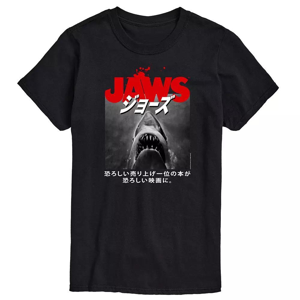Big & Tall Jaws Poster Kanji Tee, Men's, Size: Large Tall, Black Product Image