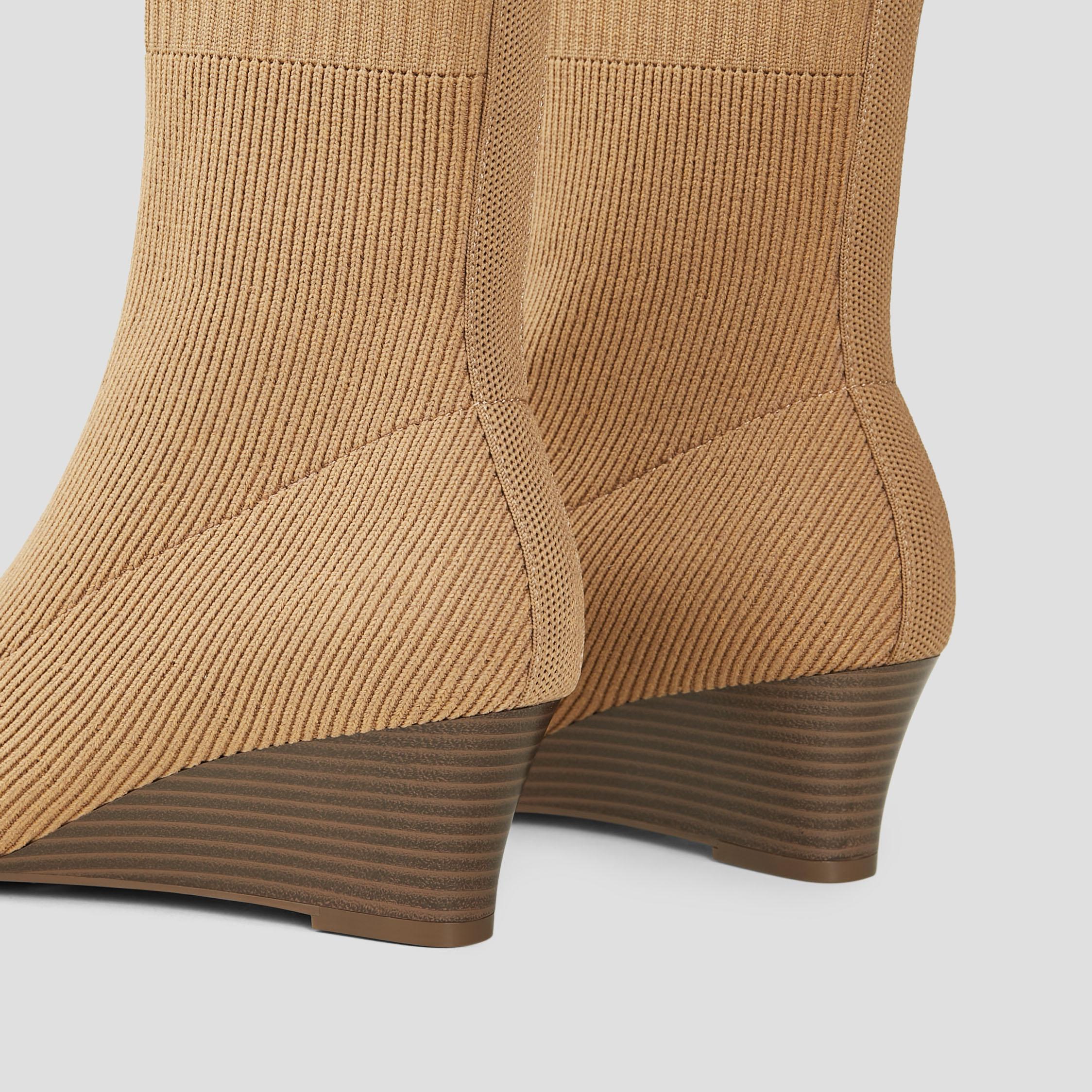 Square-Toe Water-Repellent Heeled Boots (Rafaella) Product Image