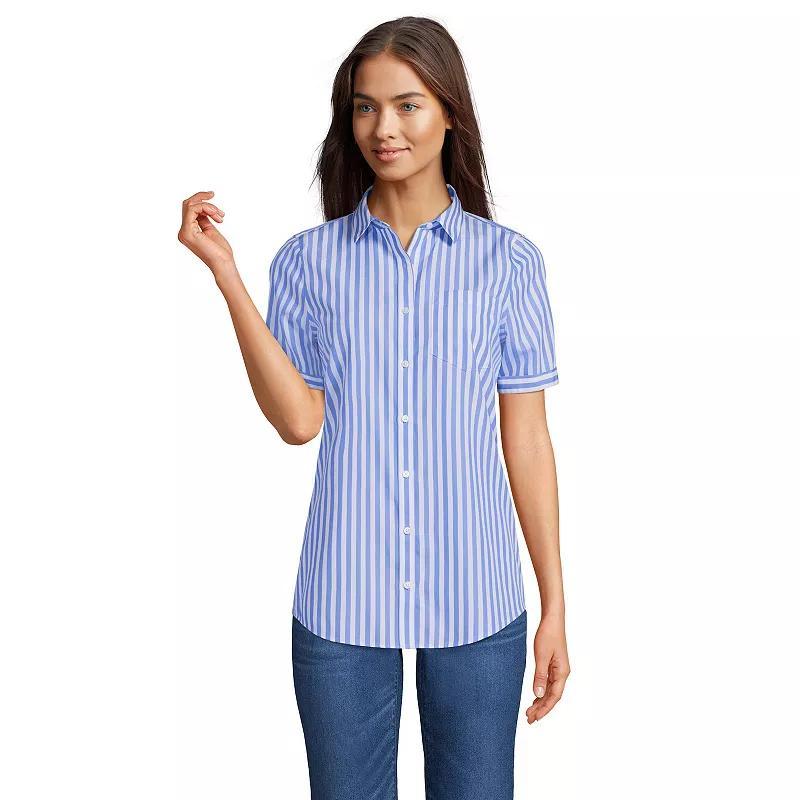 Womens Lands End Wrinkle Free No Iron Short Sleeve Shirt Product Image