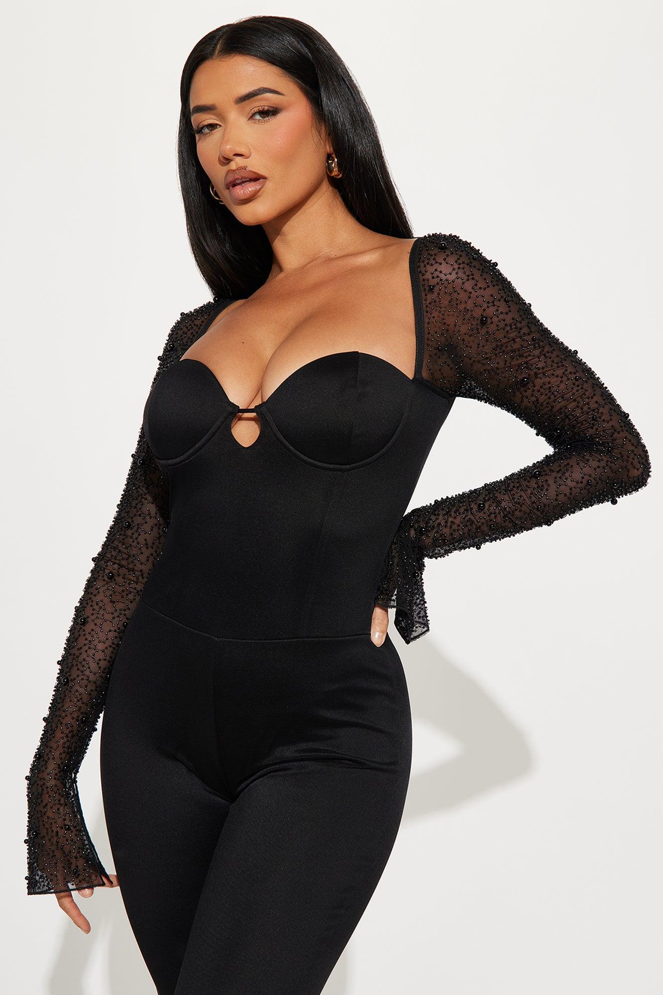 Princess Beaded Jumpsuit - Black Product Image