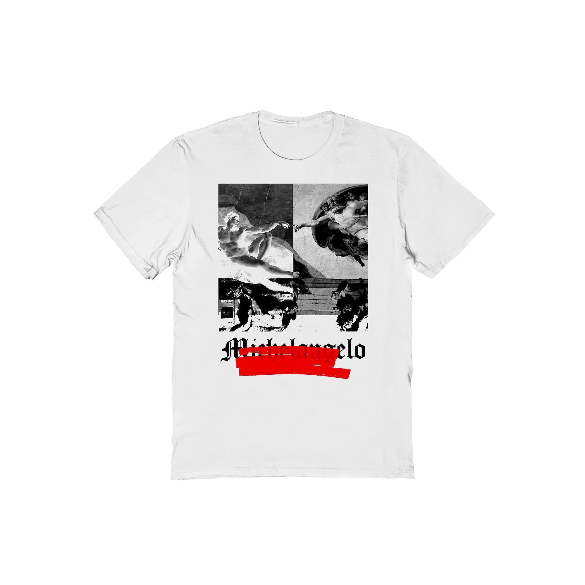 Men's apoh - Michelangelo Negative Graphic Tee, Size: Large, White Product Image
