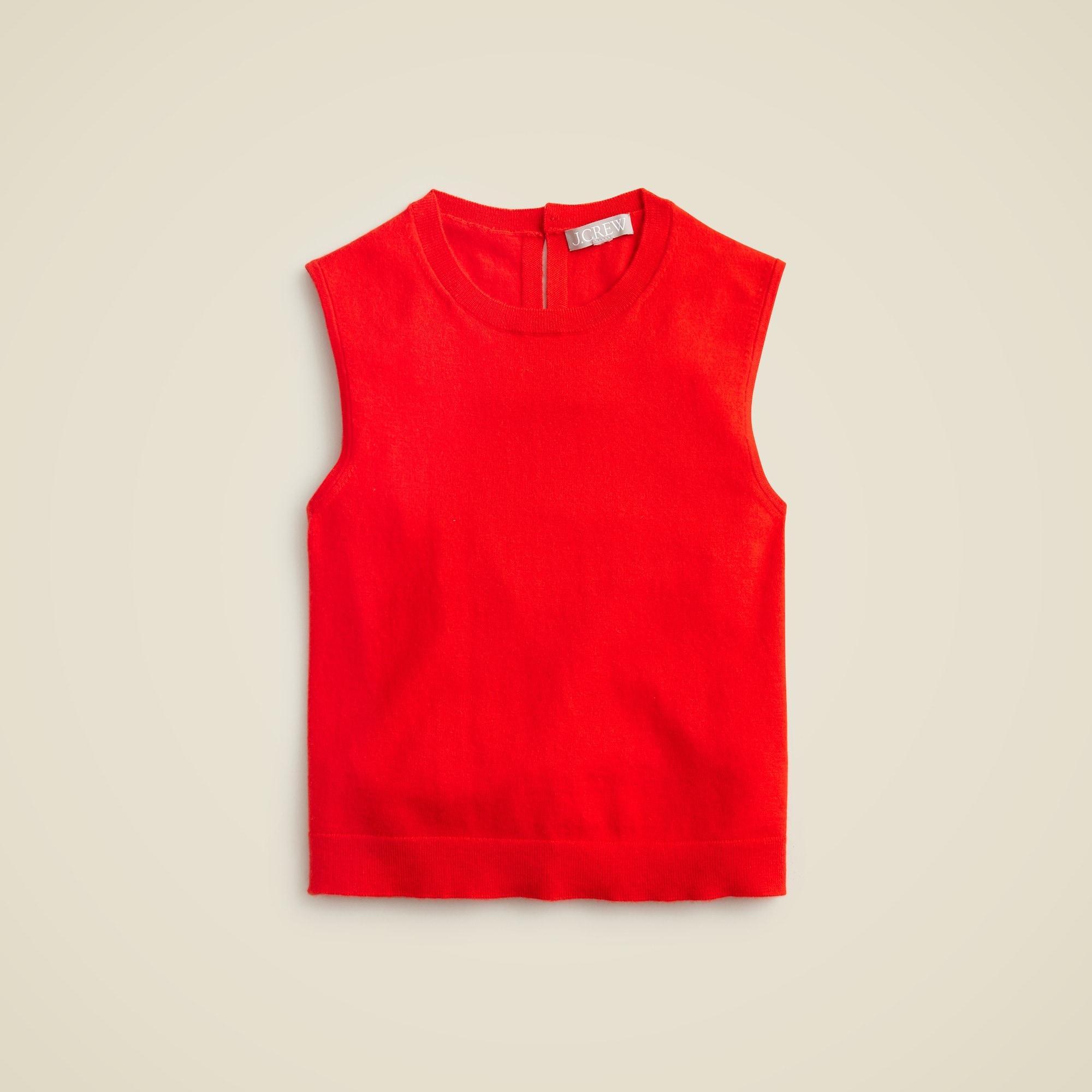 Featherweight cashmere-blend cropped sweater shell Product Image
