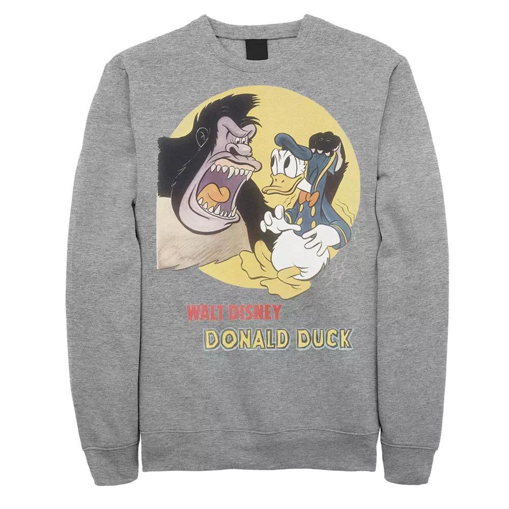 Disney's Mickey And Friends Men's Donald Duck And The Gorilla Sweatshirt, Size: Large, Athletic Grey Product Image