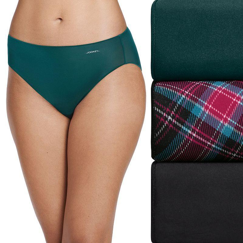 Women's Jockey® No Panty Line Promise® 3-Pack Bikini Panty Set 1770, Size: 8, Mixed Animal Product Image