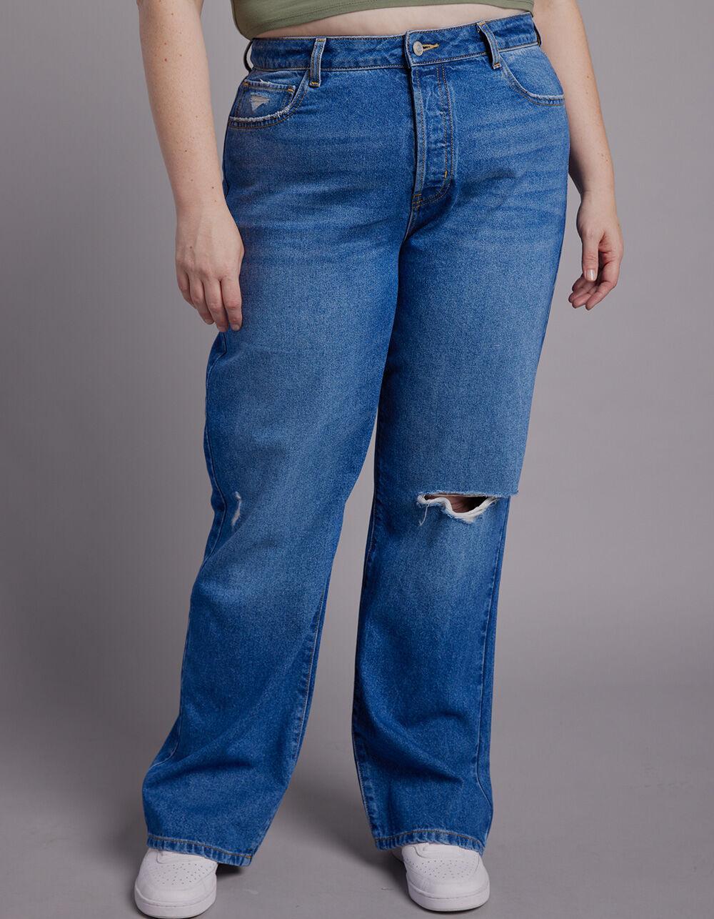RSQ Womens High Rise Straight Leg Jeans - MEDIUM WASH Product Image