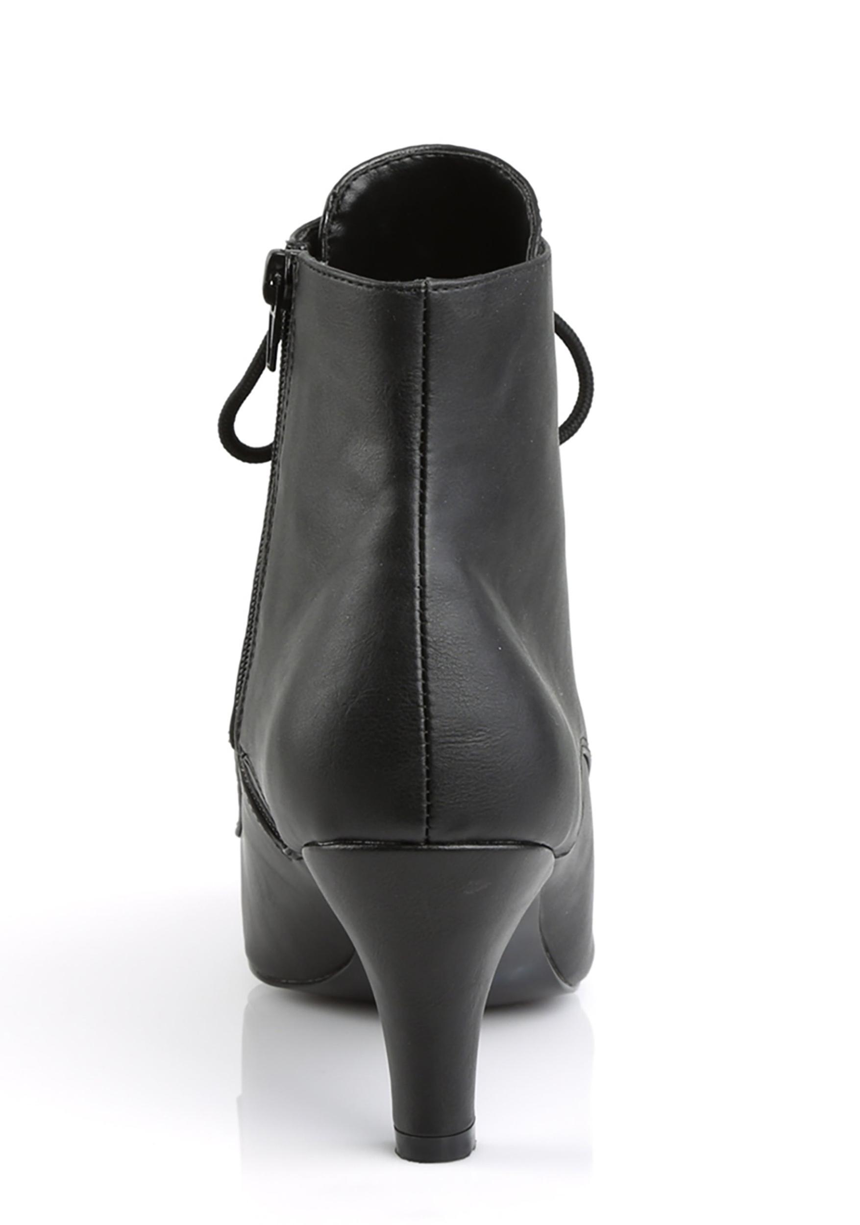 Pleaser Divine-1020 Lace-Up Ankle Boots - Black Product Image