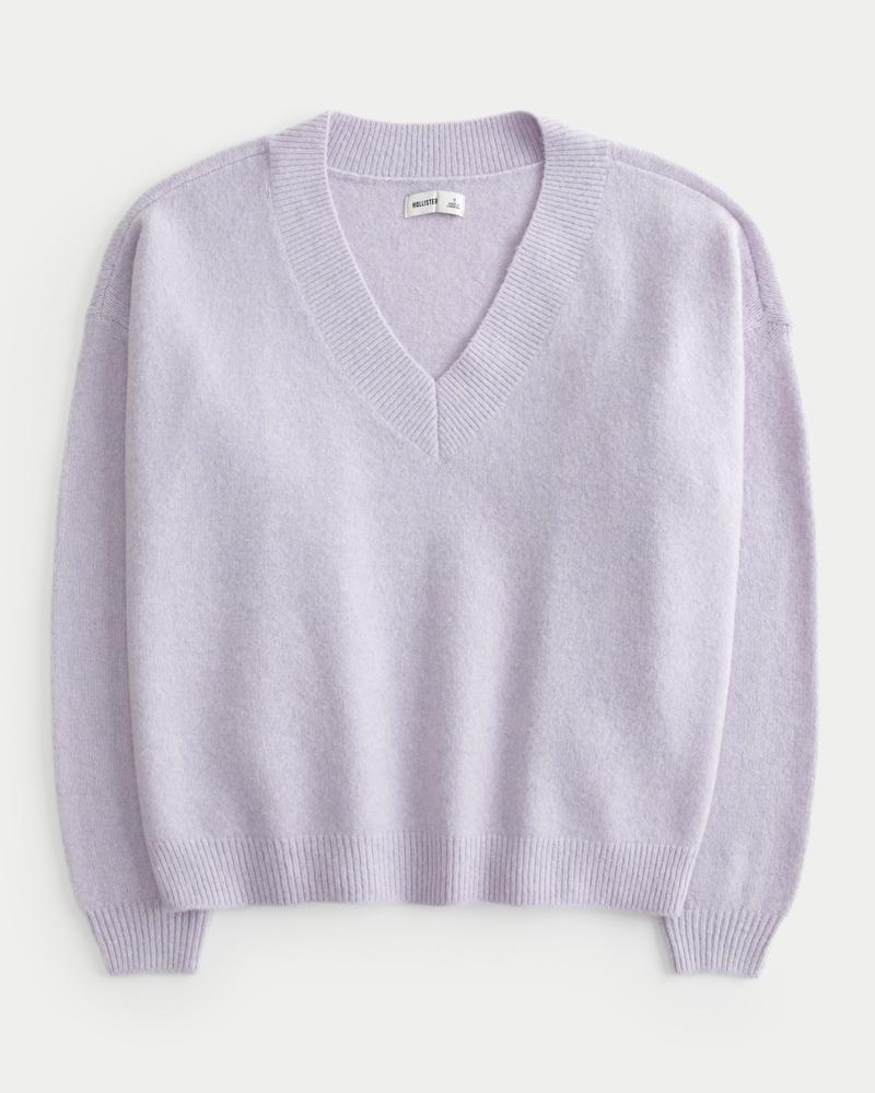 Hollister Comfy Cloud Oversized V-Neck Sweater Product Image