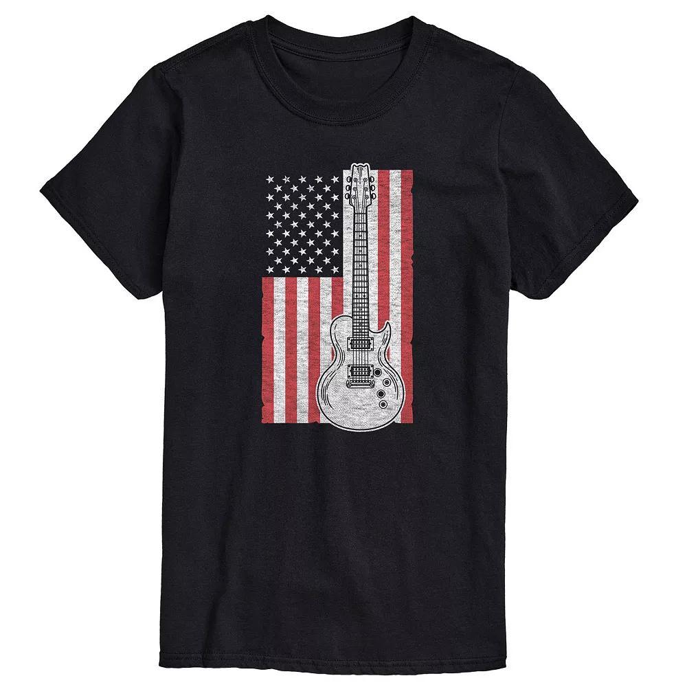 Big & Tall USA Flag Guitar Graphic Tee, Mens Product Image