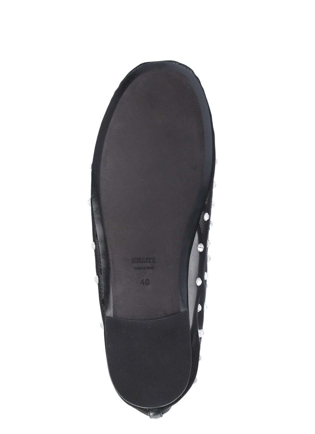 KHAITE Marcy Crystal-embellished Mesh Flats In Black Product Image