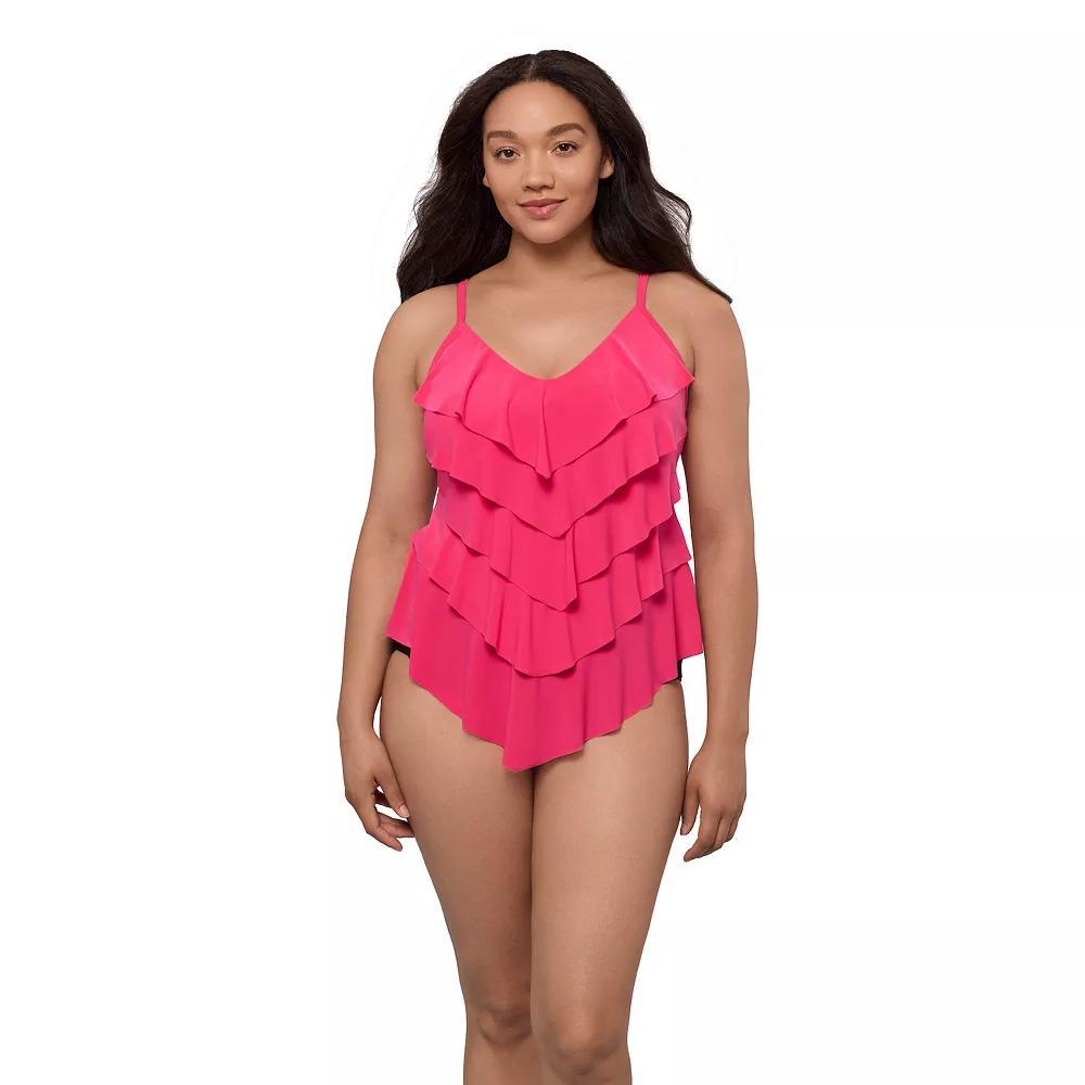 Women's Trimshaper Rachel Tankini Swimsuit Top, Size: 10, Pink Product Image