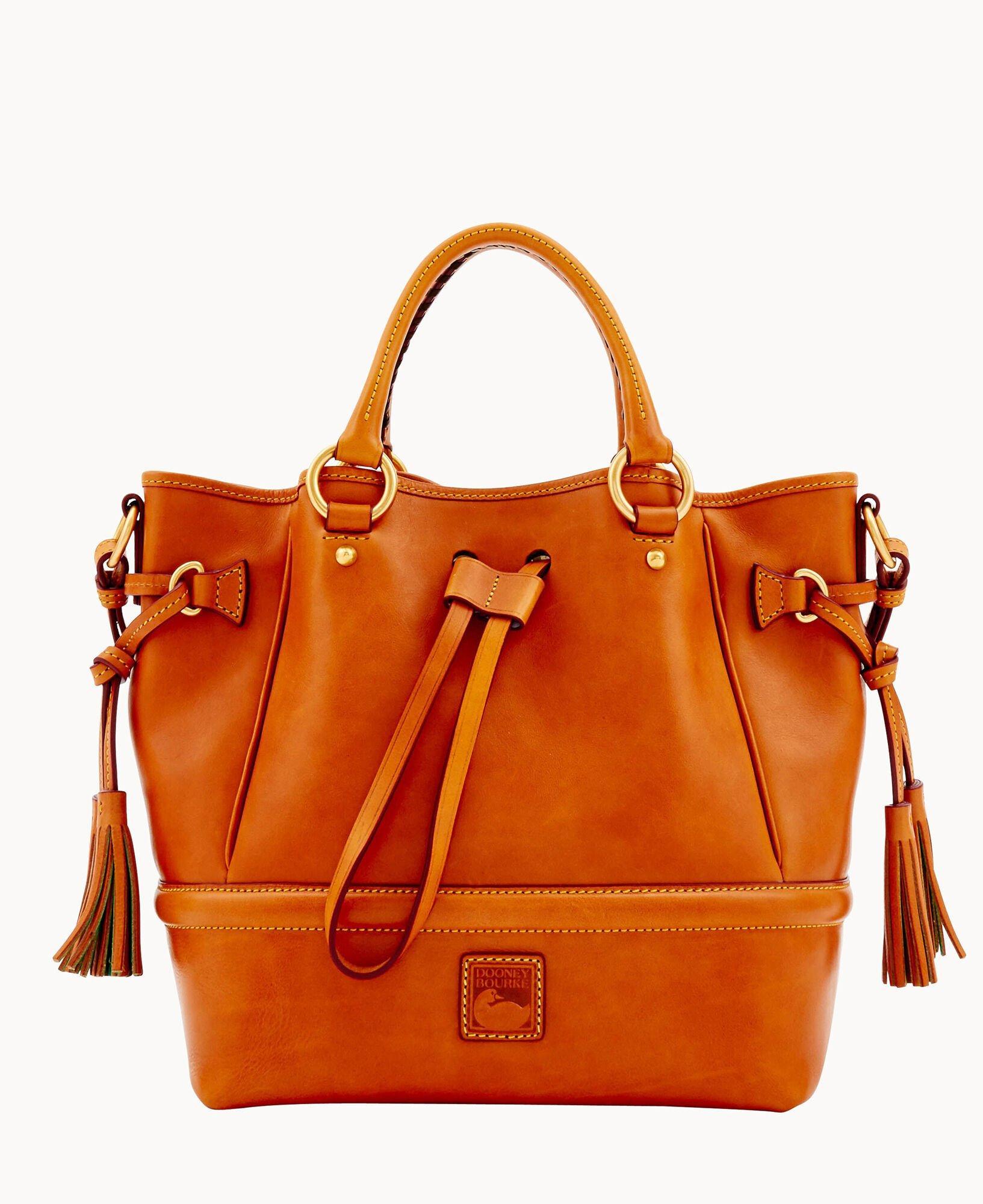 Dooney & Bourke Womens Florentine Buckley Leather Satchel Bag in Chestnut Product Image